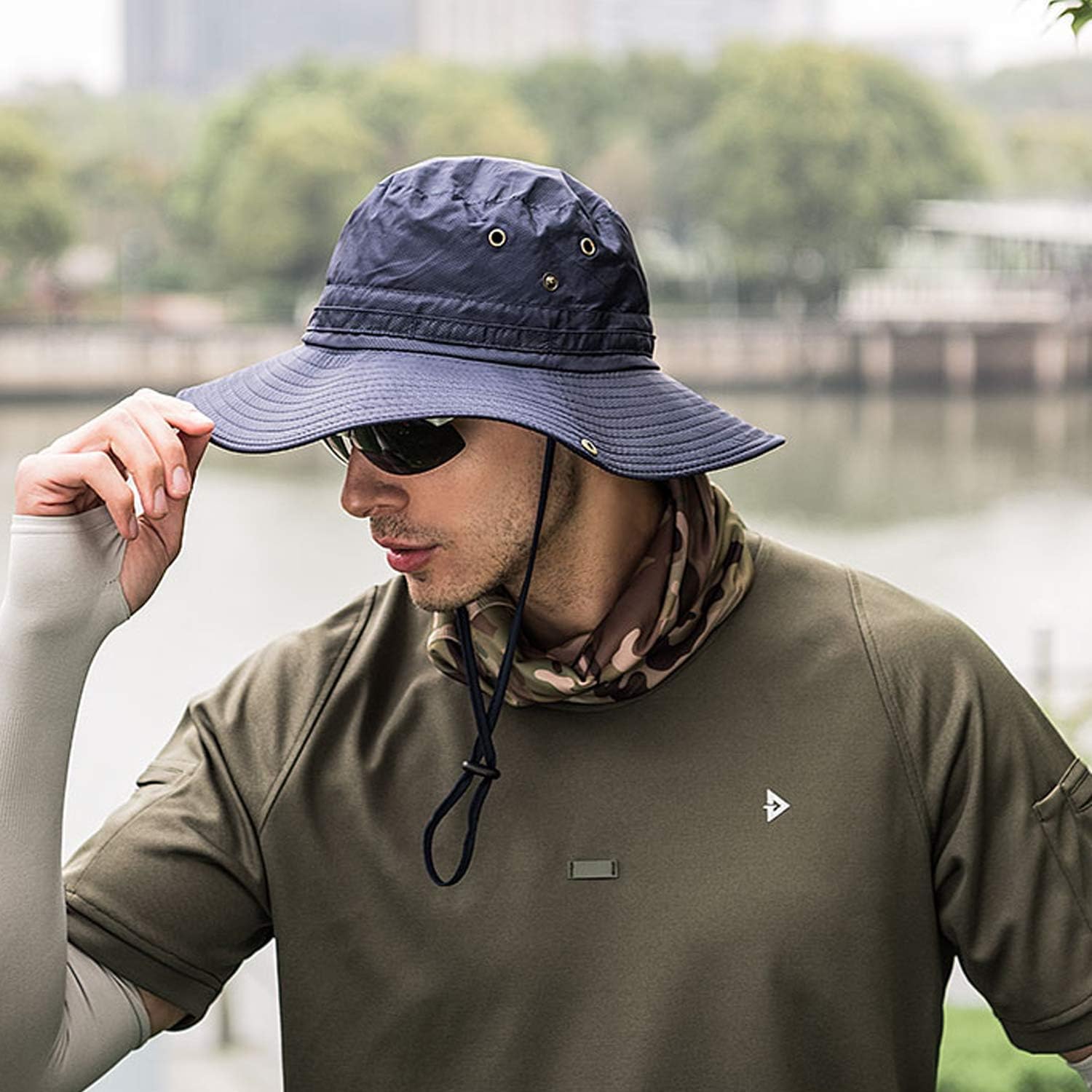 Cappello Pescatore Unisex Doppia Faccia - Pieghevole, Polyester, 58-60 Cm