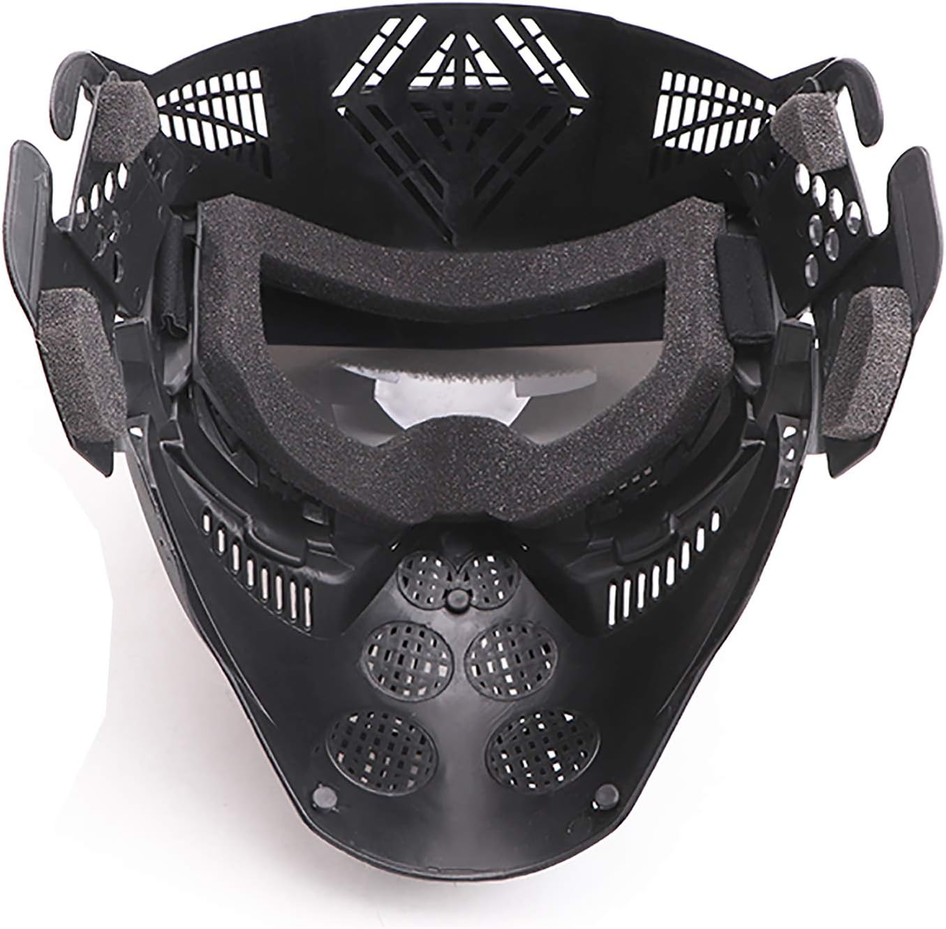 Rinling Paintball Mask, Airsoft Mask Full Face Protection Gear with Goggles Impact Resistant for Hunting CS Airsoft Paintball Game and Other Outdoor Activities (Black-Gray Lens) : Sports & Outdoors