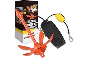 Linkloos Boat Kayak Anchor Kit 40ft Rope & Storage Bag - Accessories for Kayaks, Canoes, SUP Boards, Small Boats, Jet Skis & PWCs