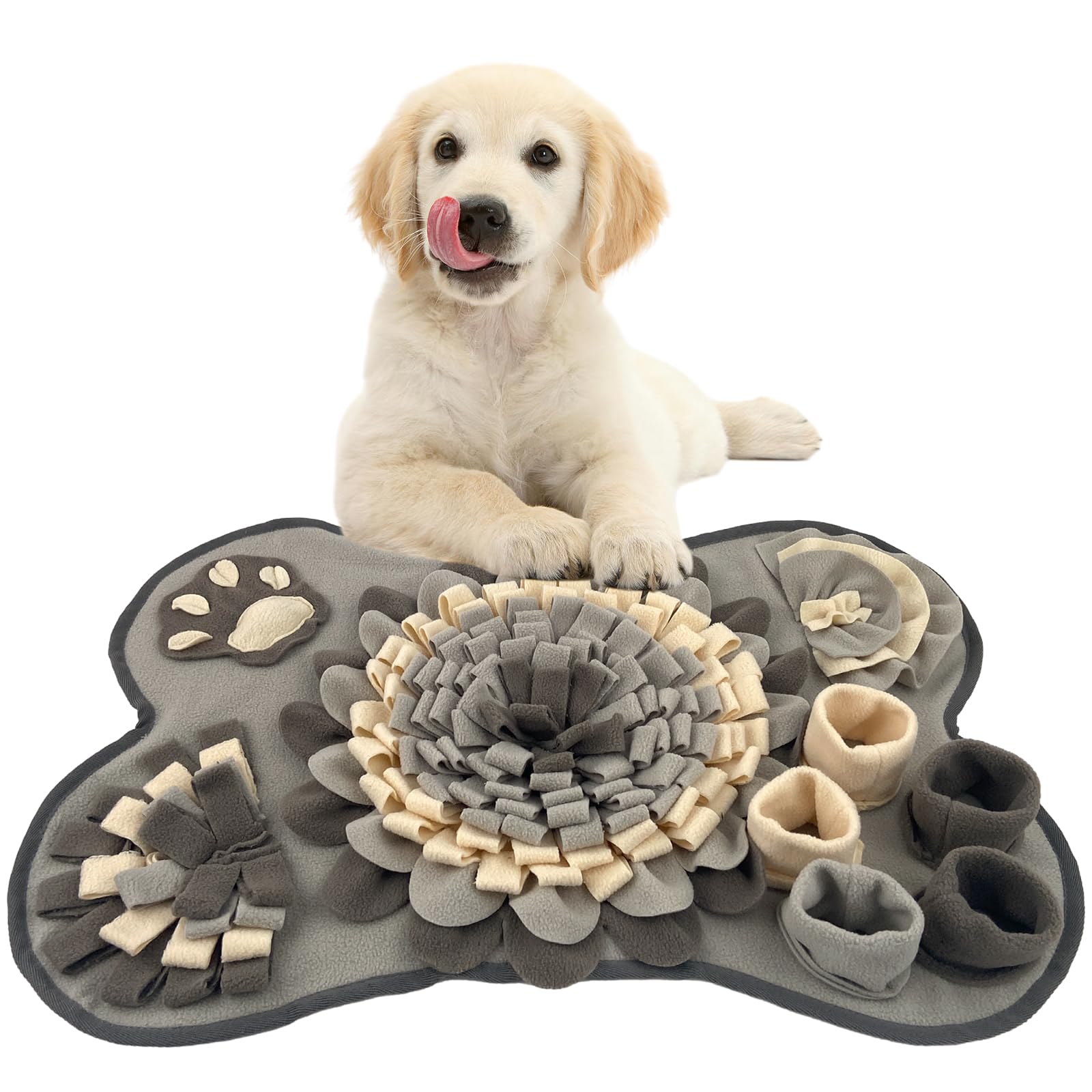 M&Catree Snuffle Mat for Dogs Interactive Pet Puzzle Toys for Puppy Enrichment Toy Mental Stimulation Dog Play Mat for Boredom Stress Relief - Gray