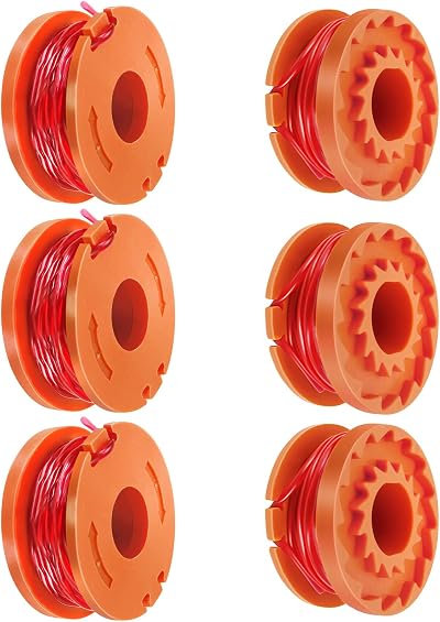 Odashen 6 Pcs Strimmer Spool Replacement for Worx McGregor CLGT18LG MCT2X1825