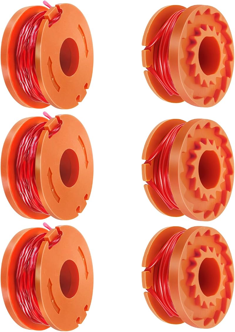 Odashen 6 Pcs Strimmer Spool Replacement for Worx McGregor CLGT18LG MCT2X1825