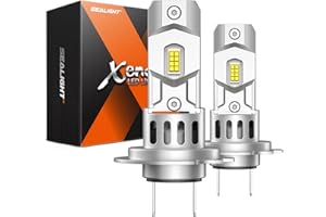 SEALIGHT H7 Bulbs, 64,000LM 900% Brightness H7 Light Bulbs, 6500K Cool White Bulbs with 15000RPM Fan, Plug and Play ATV/UTV, 10-Year Extended Lifespan IP68 Waterproof, Pack of 2