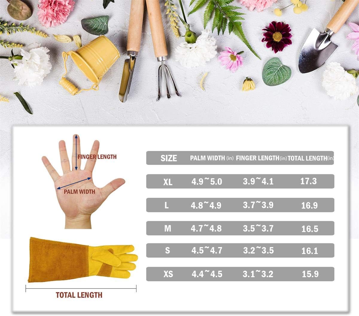 Long Gardening-Gloves Women/Men-Thorn proof Rose Pruning Heavy Duty Gauntlet-L: Home Improvement