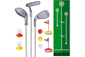 Popsunny Kids Golf Club Set for 3-5 Year Olds, Adjustable Toddler Clubs with Putting Mat, Ourdoor Toy for Boys Girls