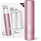 Flint Rose Gold Retractable Mini Lint Roller with 90 Extra Sticky Sheets, Small and Portable Lint Roller, Ideal Pet Hair Remo