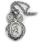 St. Catherine of Siena Locket Necklace, Patron Saint Confirmation Gift, Catholic Devotion Jewelry Gift