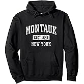 Montauk New York NY Vintage Established Sports Design Pullover Hoodie