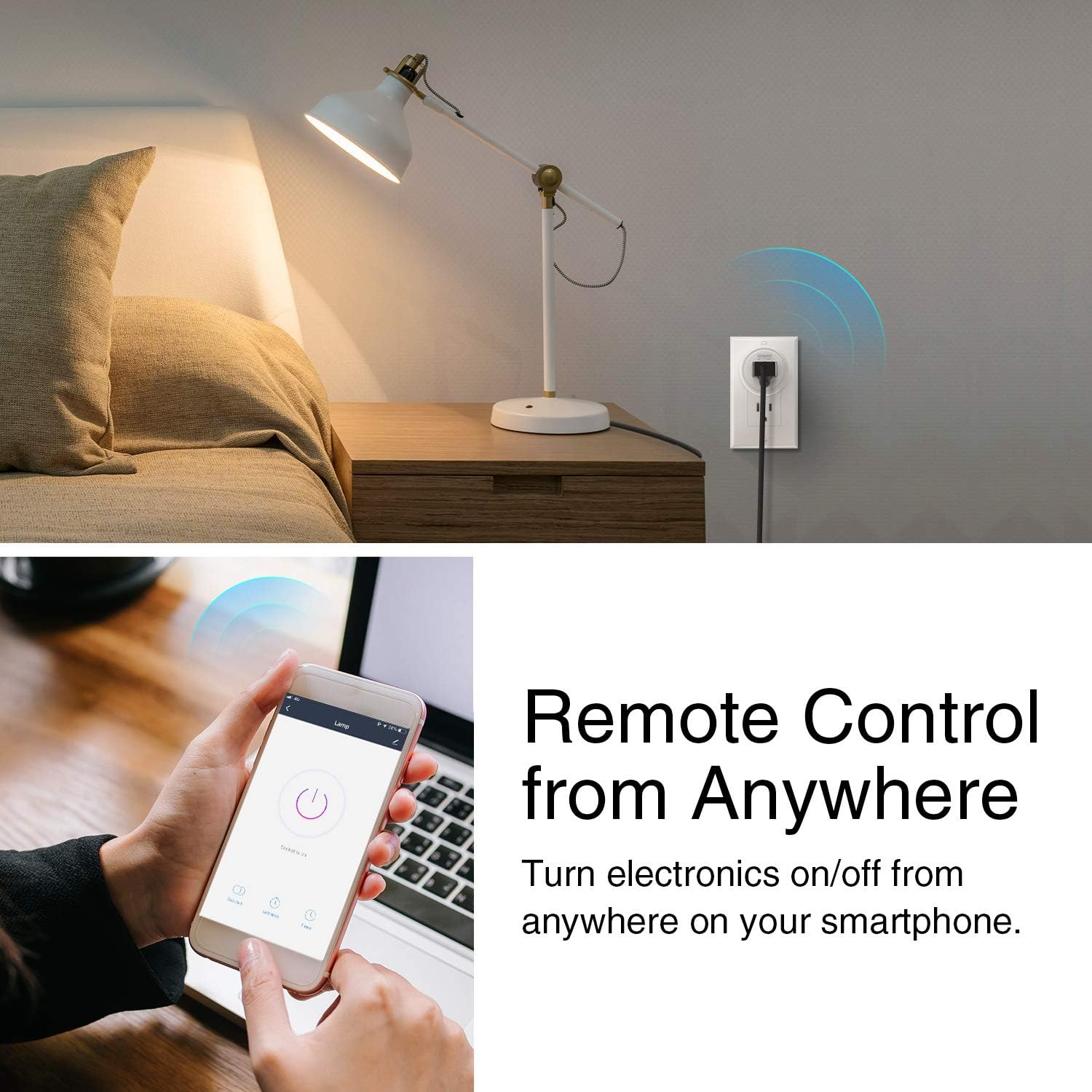 Smart Plug Work with Alexa and Google Home, TanTan WiFi Outlet Mini Socket Remote Control Only Supports 2.4GHz Network, ETL and FCC Listed 2 Packs - - 