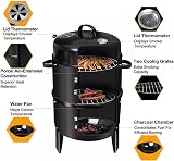 Warmiehomy BBQ Charcoal Grill Smoker 2 Tier with Temperature Gauge 80x40cm view 5
