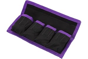 PATIKIL Camera Battery Pouch Case, 4 Pocket Nylon DSLR Battery Case Holder Storage Bag for AAA Battery and LP-E6 LP-E8 NP-FW5