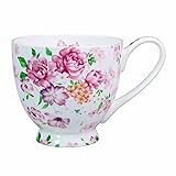 LanHong 16 oz Floral Mugs Bone Porcelain Coffee Tea