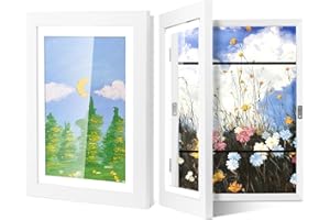 Mkway Kids Art Frames 11x14 - Front Opening Kids Artwork Frames Changeable, Artwork Picture Frames Holds 150 Pieces, White Artwork Display Storage Frames for Children, Drawings, Home, Crafts