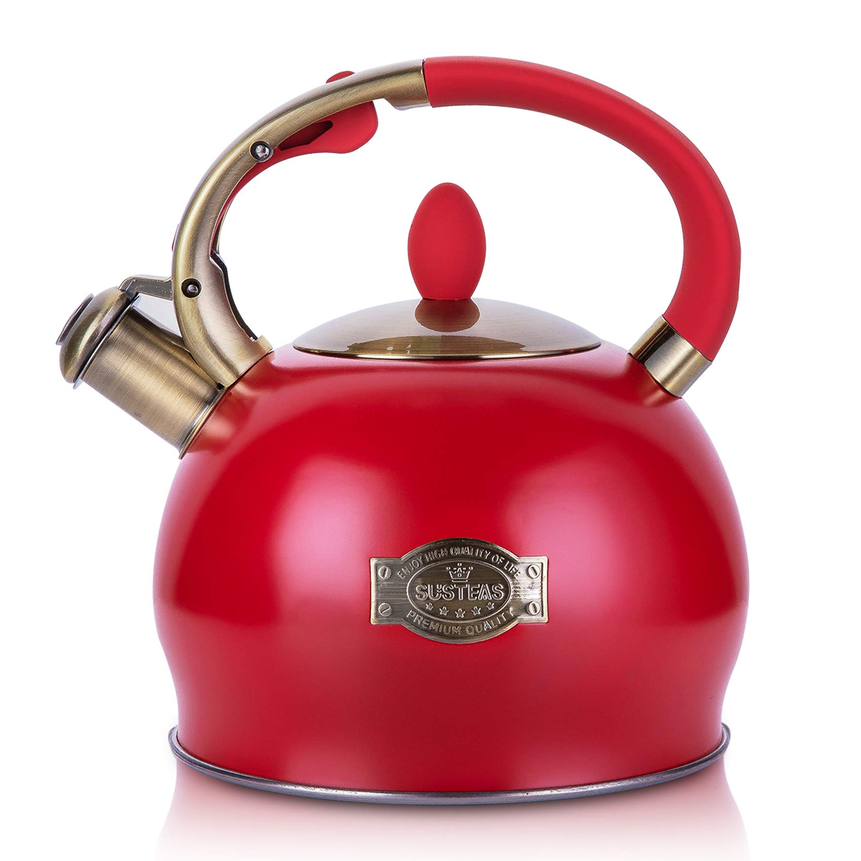 SUSTEAS Stove Top Whistling Tea KettleSurgical Stainless Steel