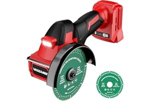 VAXCANZE Cordless Cut Off Tool Compatible with Milwaukee 18V Battery, 18,000 RPM Brushless Motor, 4" Blades (2pcs) with Dust Cover, 1.2mm Max Blade Thickness for Wood/Metal/Plastic【BATTERIES NOT INCLUDED】