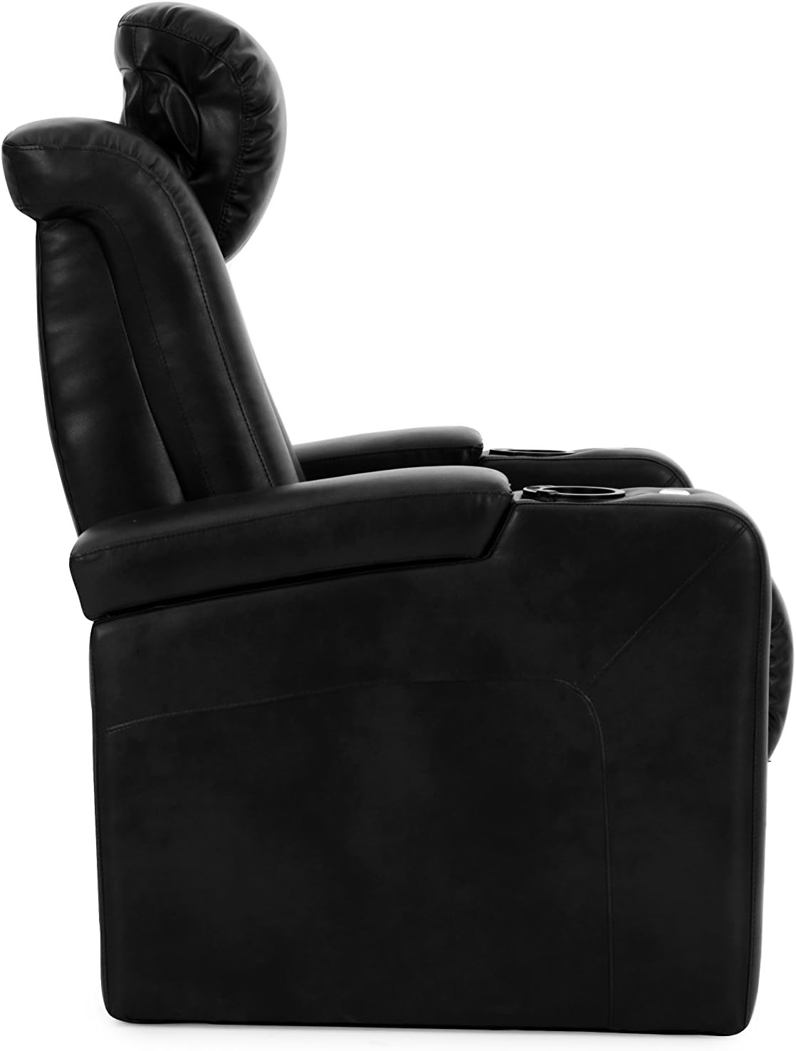 Octane Seating Mega XL950 Home Theater Seats - Black Bonded Leather - Power Recline - Row of 4: Furniture & Decor