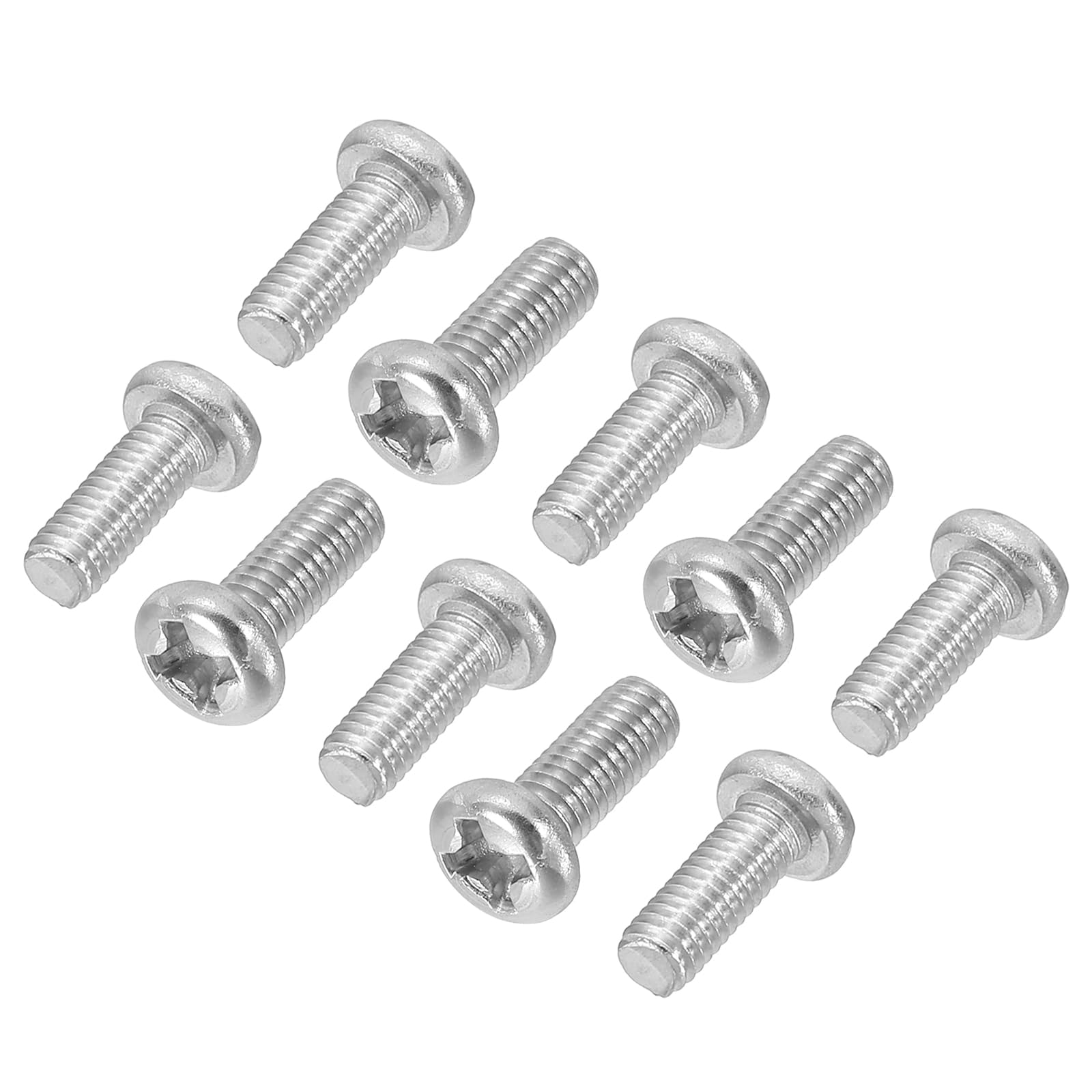 PATIKIL Phillips Pan Head Screws, 80 Pack M3-0.5 x 10mm 304 Stainless Steel 18-8 Full Thread, Pan Head Machine Phillips Drive Screw — image 1