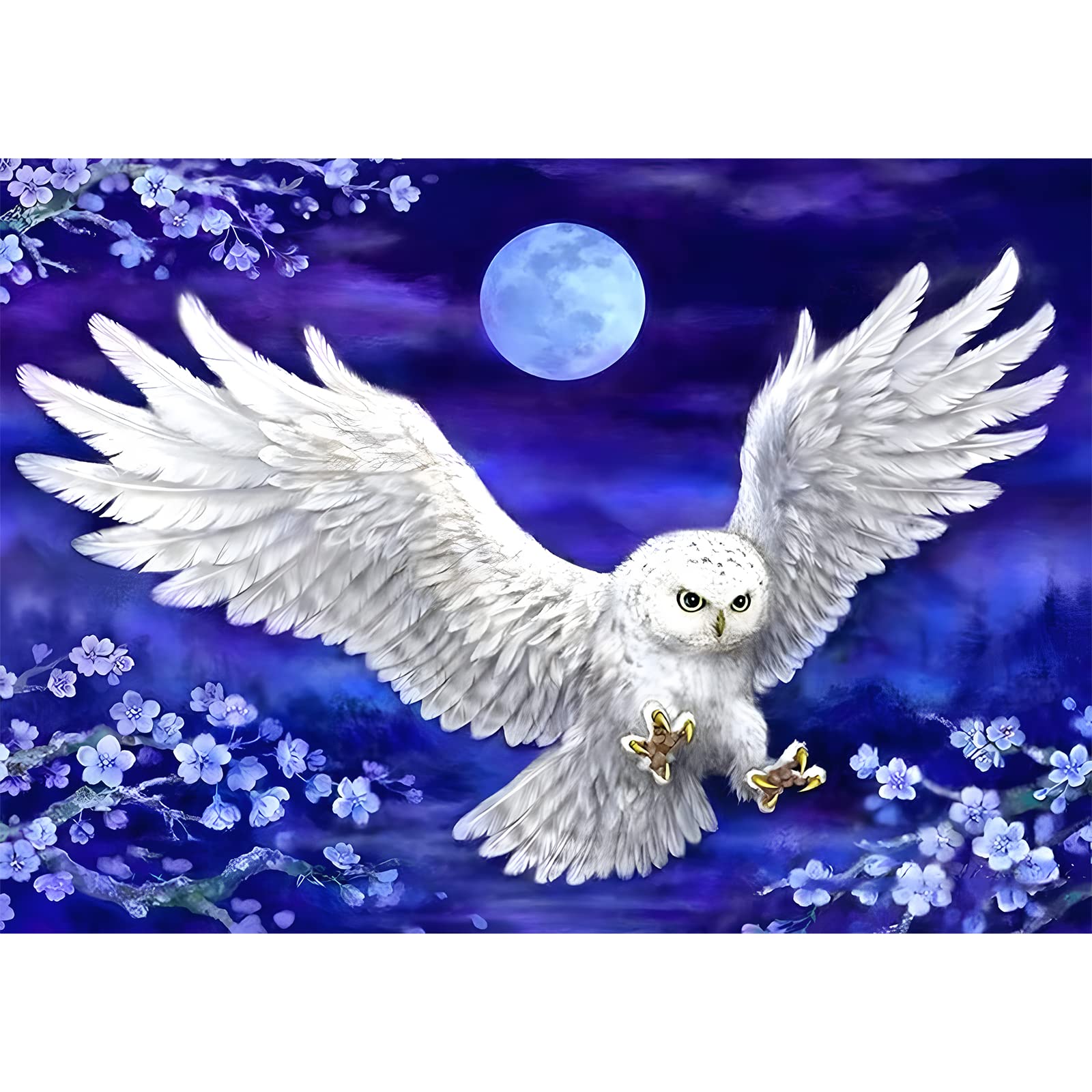 AIRDEA Snowy Owl Full Drill Diamond Art Kits Adults, 5D DIY Diamond Painting Kit, Gem Arts and Crafts for Adults for Home Wall Decor 40x30 cm