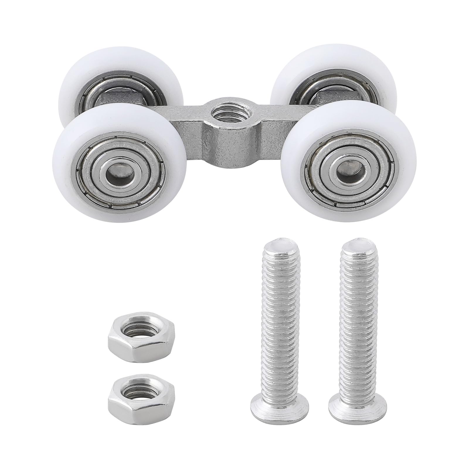 YINETTECH 2Pcs Sliding Door Roller 304 Stainless Steel Bearing Small Hanging Wheel Roller for Home Sliding Door Bathroom Glass Door 23.5x40x20mm