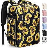 Capolo Travel Backpack for Women Men Waterproof Laptop Backpack Flight Approved Carry On Backpack Overnight Weekender Bag College Bookbag for Business, Work, Traveling Fits 15.6 '' Laptop,Sunflower