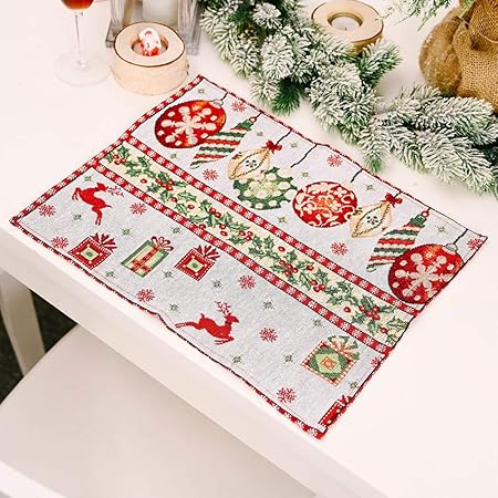 Amazon Co Jp Pichidr Jp クリスマスプレースマット ランチョンマット 断熱 食卓飾り テーブルマット テーブルランナー テーブルクロス コーヒーマット 雰囲気 クリスマス飾り お手入れ簡単 清潔簡単 家庭レストラン用 おもちゃ