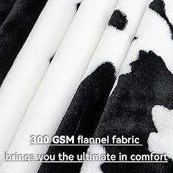 Fleece Blanket Cow Print Soft Throw Blanket