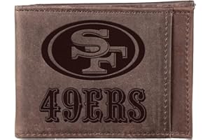 Team Sports America NFL San Francisco 49ers Front Pocket Slim Wallet for Men | Minimalist Leather RFID Blocking Bifold Card Holder with Money Clip | Officially Licensed Stamped Logo