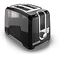BLACK+DECKER 2-Slice Toaster, T2569B, Extra Wide Slots, 6 Shade Settings, 850 Watts, Crub Tray, Cancel Button