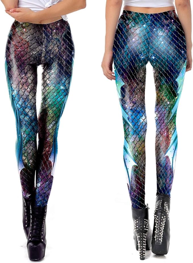 FVCENT Leggins Mermaid Women's Leggings Mermaid Mermaid Shine