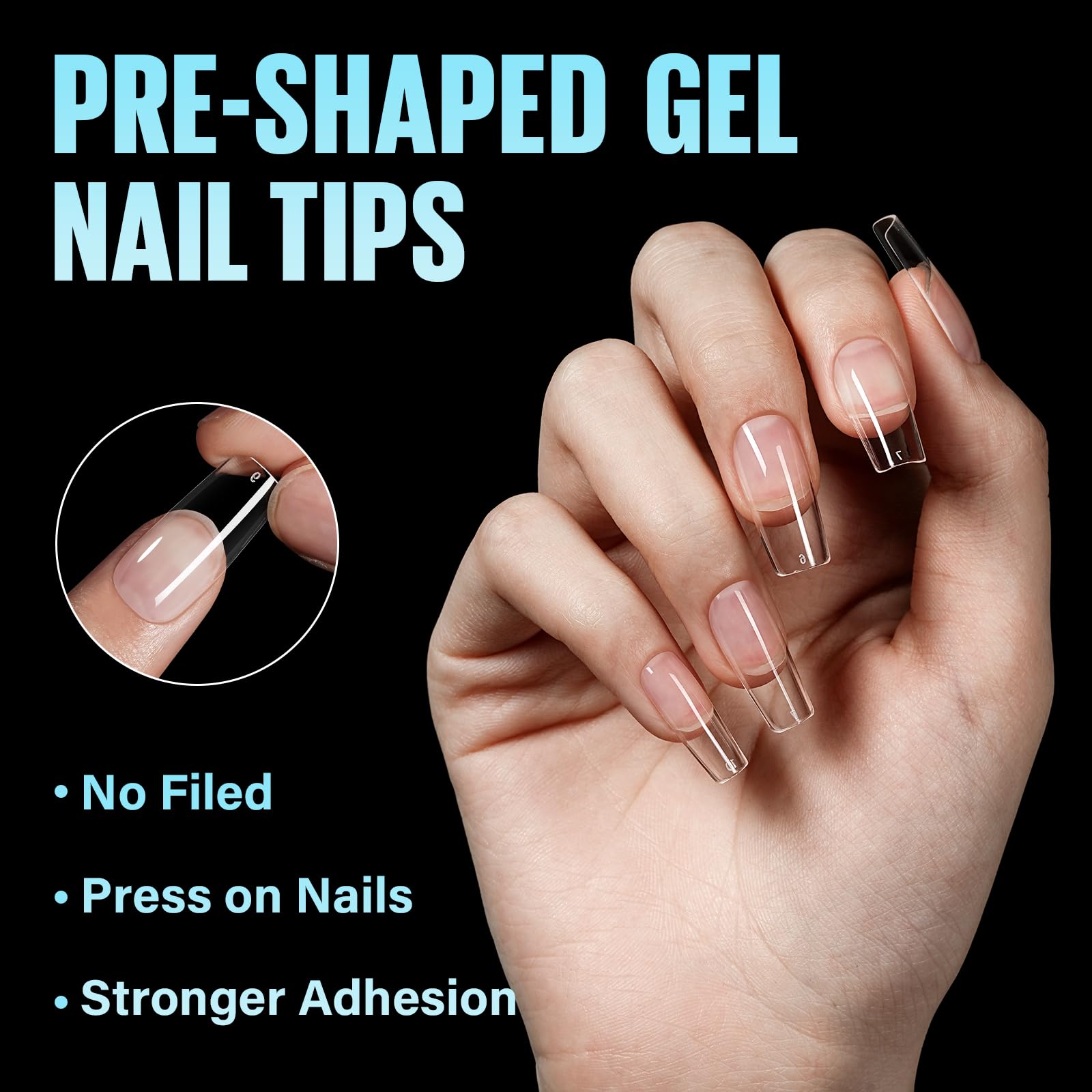 TOMICCA Medium Square Nail Tips, 504Pcs Half Matte Press on Full Cover Acrylic Nails, 12 Sizes Pre-Shape Soft Gel Fake Nail Tips for Nail Extension Art Home DIY Nail Salon - Image 6