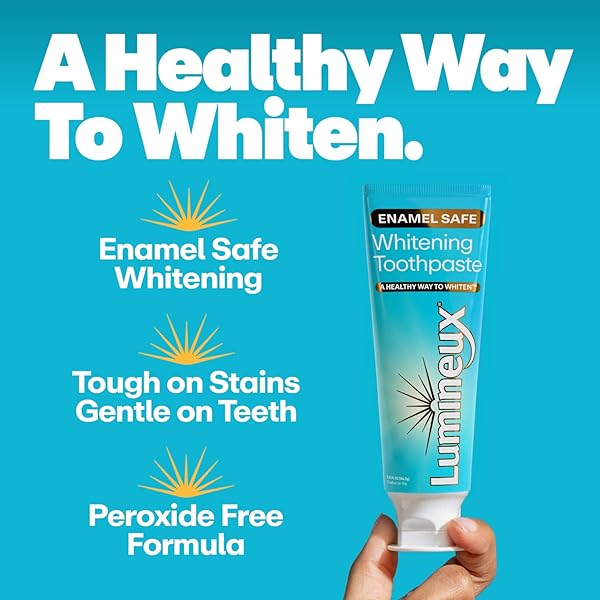 LUMINEUX TEETH WHITENING TOOTHPASTE – PEROXIDE FREE, ENAMEL SAFE FOR SENSITIVE WHITER TEETH – FLUORIDE FREE, NO ALCOHOL, ARTIFICIAL COLORS, SLS FREE DENTIST FORMULATED – 3.75 OZ