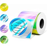 Phomemo 2 Inch Circle Holographic Labels, for M110/M100/M220/M108, 140 PCS | 5 color, No BPA&amp;BPS, Waterproof, 50&times;50mm Round Thermal Sticker for School, Barcode, Logo, Business, Home,Organization