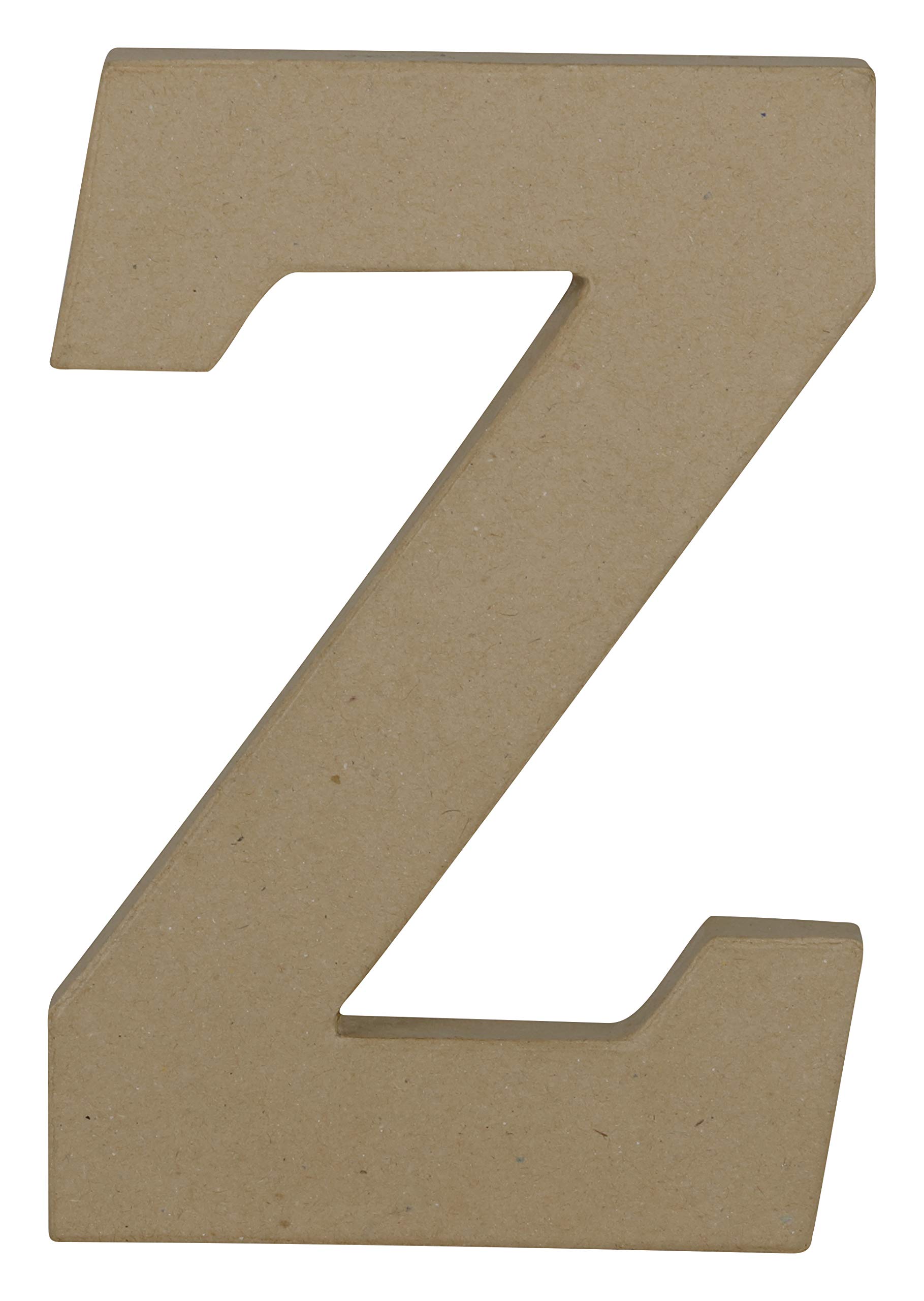 Décopatch - Ref AC877C - Papier-Maché Alphabet - Uppercase Serif Letter "Z" - Fun to Decorate Using Décopatch Papers, Glue & Varnish, 15.3 x 16.5 x 2.8cm - Brown