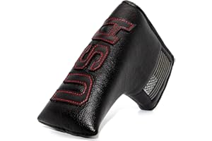 Barudan Golf Black Putter Headcover Covers Cover for Blade Style Putters, Magnetic USA Flag Blade Putter Headcovers with Magnet for Men