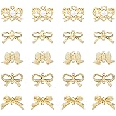 Craftdady 20Pcs Bowknot Connector Charms Golden Bow Alloy Pendants Connectors Assorted Bowkont Metal Charms with Double Loops Jewelry Connectors for DIY Earring Necklace Bracelet Making