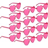 Rinacci Heart Sunglasses 2 Pairs Heart Shaped Sunglasses Womens Heart Glasses Rave Sunglasses for Women Party Favors
