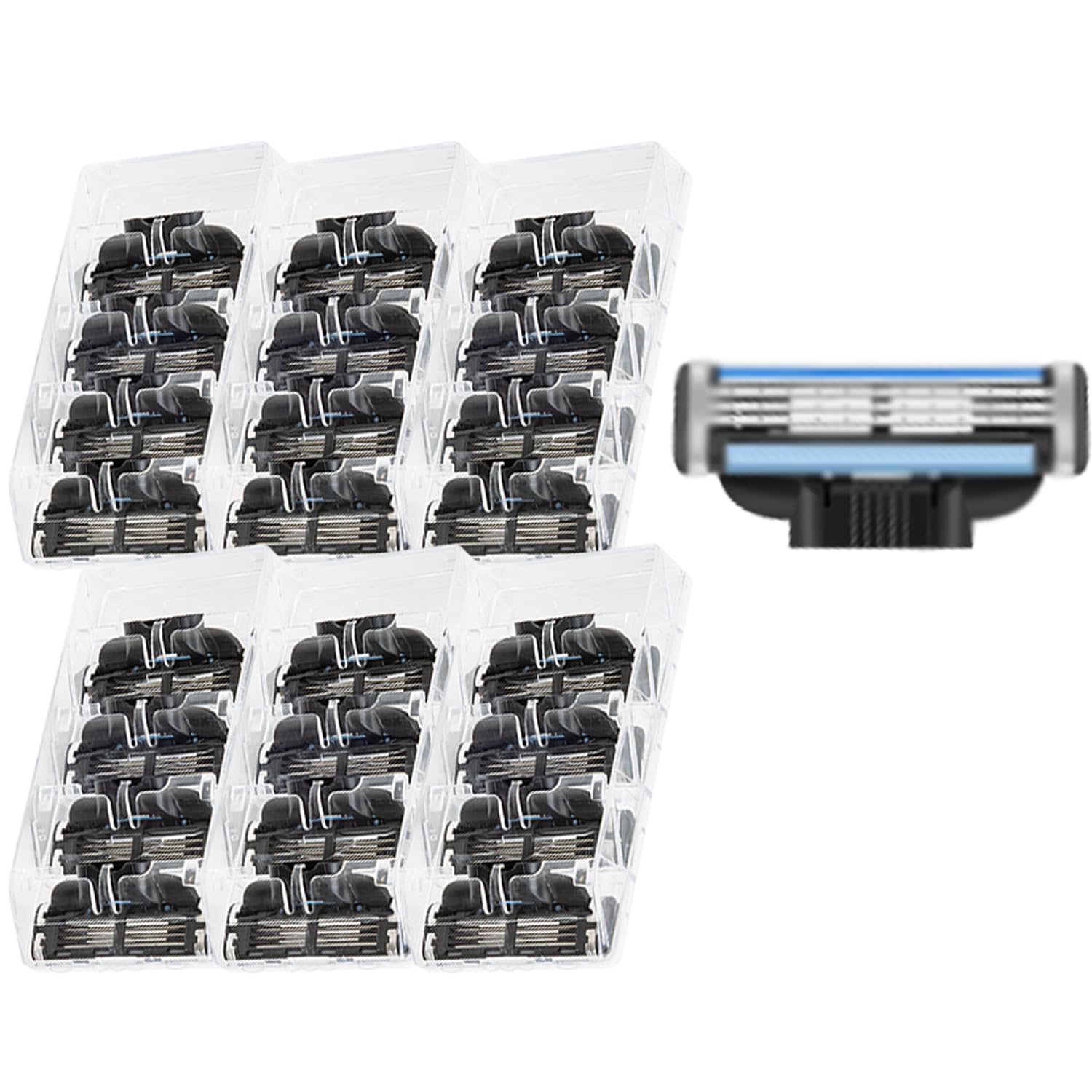 Photo 1 of 24 Pcs Razor Blade Refills for Men,Compatible with Ma-ch 3 Razor Blades Refill Disposable Blade Manual Beard Trimmer Safety Replacement Shaver Heads Set