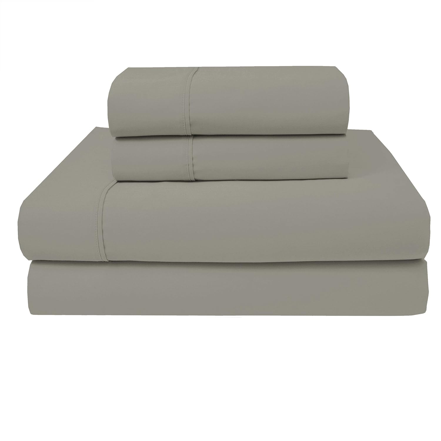 Purity Home 100% Combed Compact Cotton Sheet Set,4 Piece Set, Bestselling Full Sheets Percale Weave,Garment-Washed,Cool & Breathable, Fitted Sheet Fits Up to 18" Deep Pocket,Luxury Bedding,Light Brown