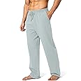 Pudolla Men's Cotton Yoga Sweatpants Athletic Lounge Pants Open Bottom Casual Jersey Pants for Men with Pockets