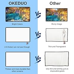 60 Inch Projector Screen, OKEDUO 4K 16:9 HD
