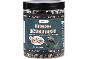 capuca Dried River Fish - Dried Minnows Natural Food for Turtles Terrapins Cats Reptiles Large Tropical Fish（5.5 OZ）