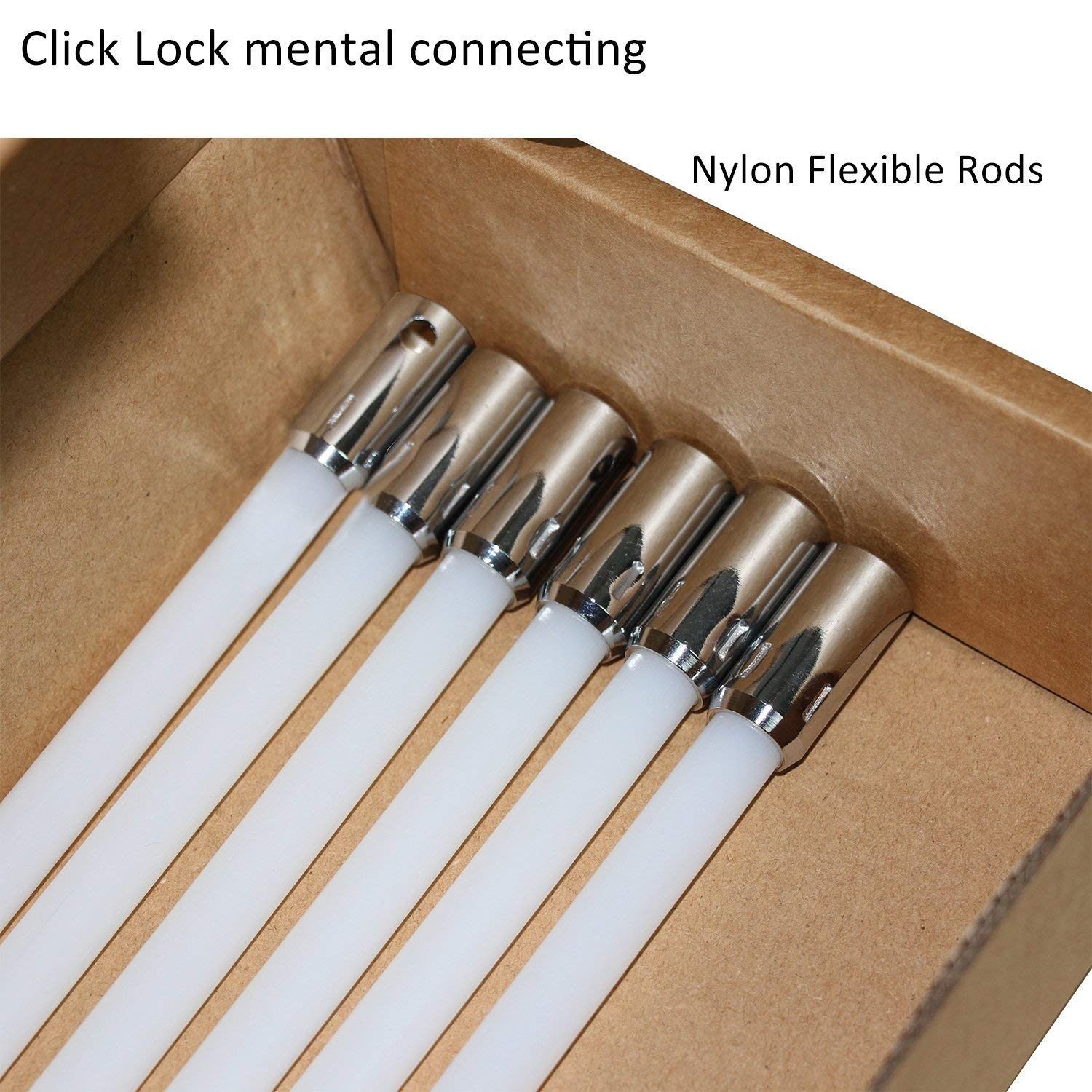 2 rods Nylon Flexible Rods Extention Rods for Chimney Brush Stove