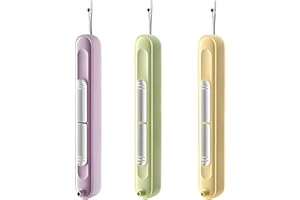 XUVRIR Upgraded 2 in 1 Automatic Needle Threaders Seam Ripper,Quilting Supplies Sewing Kit,Quick Sewing Machine Loop Needle Threaders (3PCS-Purple/Green/Yellow)