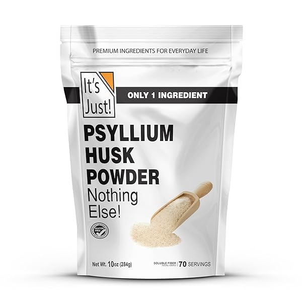 IT’S JUST! – PSYLLIUM HUSK POWDER, EASY MIXING DIETARY FIBER, CLEANSE YOUR DIGESTIVE SYSTEM, FINELY GROUND POWDER, IDEAL FOR KETO BAKING, NON-GMO (UNFLAVORED, 10OZ (PACK OF 1))