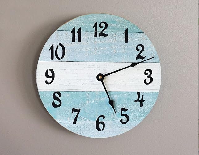 Rustic Beach Wall Clock 10 Diameter With Arabic Numbers Handmade Beach Wall Clock Nautical Theme Clock Beach House Clock Beach House Decor