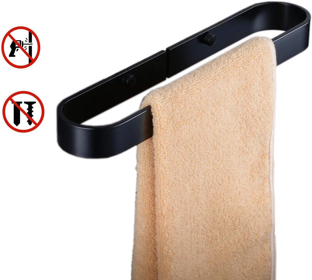 Adhesive Towel Rail/Bath Towel Ring/Matte Black/Space Aluminum/Patented