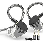 BASN BmasterX Type-C IEM Audio Earphones Hybrid 6 Drivers (Gunmetal Gray) | in ear audio monitors, detachable cable, carrying case, for musician stage studio, interchangeable 3.5mm 4.4mm type-c plugs