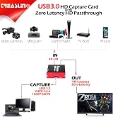 TreasLin HD Capture Card 1080P60 USB Live Streaming for PS4 Switch OBS view 2