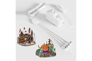 SYFLYH 4.5V Power Adapter for Lemax Halloween and Christmas Lighted Accessory Part #74707 74295 84428 44242 94565 94566 94527 94563 94564 44241 64517 74269 742746(4 Output Connectors)