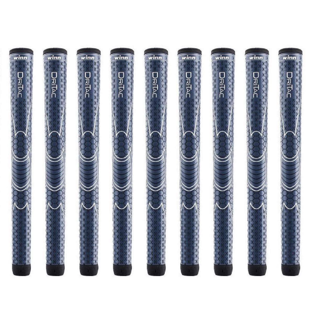 Winn Dri-Tac Oversize +1/8" Navy Blue - 9 Piece Golf Grip Bundle